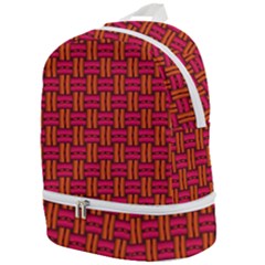 Pattern Red Background Structure Zip Bottom Backpack by HermanTelo