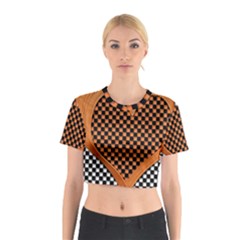 Heart Chess Board Checkerboard Cotton Crop Top by HermanTelo