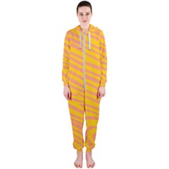 Pattern Texture Yellow Hooded Jumpsuit (ladies)  by HermanTelo