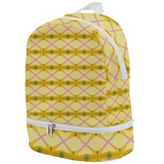 Pattern Pink Yellow Zip Bottom Backpack by HermanTelo