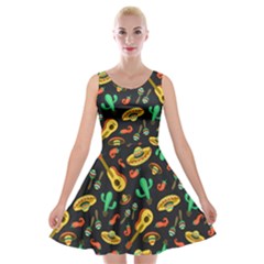Mexican Culture Velvet Skater Dress by trulycreative