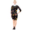 Thanksgiving Turkey pattern Quarter Sleeve Hood Bodycon Dress View2