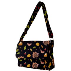 Thanksgiving Turkey Pattern Full Print Messenger Bag (l) by Valentinaart