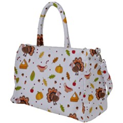 Thanksgiving Turkey Pattern Duffel Travel Bag by Valentinaart