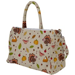 Thanksgiving Turkey Pattern Duffel Travel Bag by Valentinaart