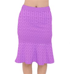 Background Polka Pink Short Mermaid Skirt by HermanTelo