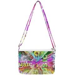 Music Abstract Sound Colorful Double Gusset Crossbody Bag by Mariart