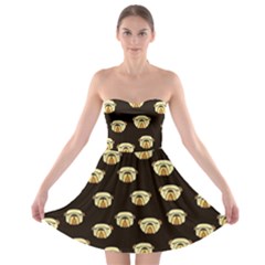 Cute Cartoon Bulldog Head Strapless Bra Top Dress by trulycreative