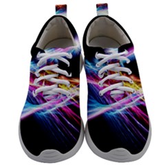 Colorful Neon Art Light Rays, Rainbow Colors Mens Athletic Shoes by picsaspassion