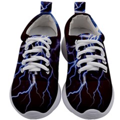 Blue Thunder Colorful Lightning Graphic Kids Athletic Shoes by picsaspassion