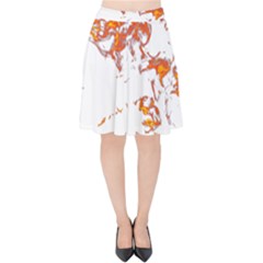 Can Walk On Fire, White Background Velvet High Waist Skirt by picsaspassion