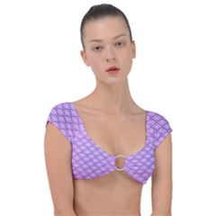 Pattern Texture Geometric Purple Cap Sleeve Ring Bikini Top by Mariart