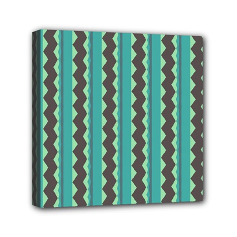 Background Chevron Blue Mini Canvas 6  X 6  (stretched)