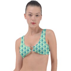 Background Chevron Green Ring Detail Bikini Top by HermanTelo