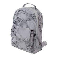 White Marble Texture Floor Background With Black Veins Texture Greek Marble Print Luxuous Real Marble Flap Pocket Backpack (large) by genx