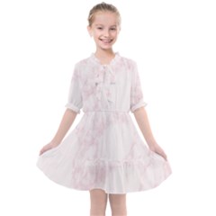 Pink Marble Texture Floor Background With Light Pink Veins Greek Marble Print Luxuous Real Marble  Kids  All Frills Chiffon Dress by genx