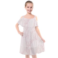 Pink Marble Texture Floor Background With Light Pink Veins Greek Marble Print Luxuous Real Marble  Kids  Cut Out Shoulders Chiffon Dress by genx