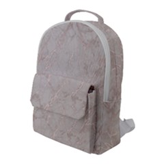 Pink Marble Beige Texture Floor Background With Shinny Pink Veins Greek Marble Print Luxuous Real Marble  Flap Pocket Backpack (large) by genx