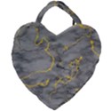 Marble neon retro light gray with gold yellow veins texture floor background retro neon 80s style neon colors print luxuous real marble Giant Heart Shaped Tote View2