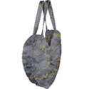 Marble neon retro light gray with gold yellow veins texture floor background retro neon 80s style neon colors print luxuous real marble Giant Heart Shaped Tote View4