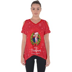Make Christmas Great Again With Trump Face Maga Cut Out Side Drop Tee by snek