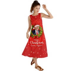 Make Christmas Great Again With Trump Face Maga Summer Maxi Dress by snek