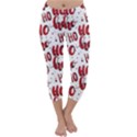 Christmas Watercolor hohoho red handdrawn holiday organic and naive pattern Capri Winter Leggings  View1