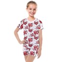 Christmas Watercolor hohoho red handdrawn holiday organic and naive pattern Kids  Mesh Tee and Shorts Set View1