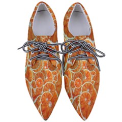 Oranges Background Texture Pattern Women s Pointed Oxford Shoes by HermanTelo