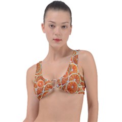 Oranges Background Texture Pattern Ring Detail Bikini Top by HermanTelo