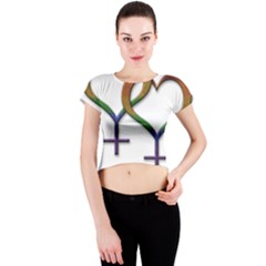 Mrs  And Mrs  Crew Neck Crop Top by LiveLoudGraphics