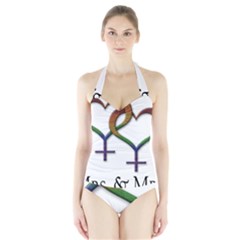 Mrs  And Mrs  Halter Swimsuit by LiveLoudGraphics