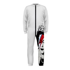 Banksy Graffiti Uk England God Save The Queen Elisabeth With David Bowie Rockband Face Makeup Ziggy Stardust Onepiece Jumpsuit (kids) by snek