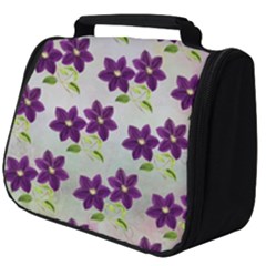 Purple Flower Full Print Travel Pouch (big) by HermanTelo