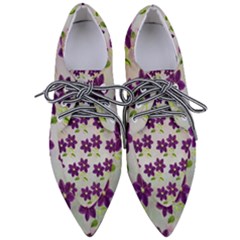 Purple Flower Women s Pointed Oxford Shoes by HermanTelo