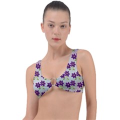 Purple Flower Ring Detail Bikini Top by HermanTelo