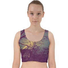 Tour Eiffel Paris Paysage Velvet Racer Back Crop Top by kcreatif