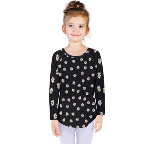 Pattern Marguerites Kids  Long Sleeve Tee by kcreatif