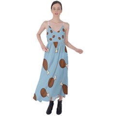 Turkey Leg Pattern - Thanksgiving Tie Back Maxi Dress by Valentinaart