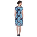 Cute Black Cat Pattern Short Sleeve Front Wrap Dress View2