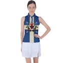 Quebec flag drapeau Québec Patriote Carillon Sacré-Coeur Christian Catholic old vintage with fleurs de lys Women’s Sleeveless Polo View1