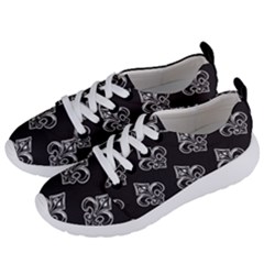 French France Fleur De Lys Metal Pattern Black And White Antique Vintage Black Rocker Women s Lightweight Sports Shoes by Quebec