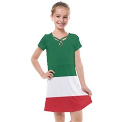 Flag Patriote Quebec Patriot Red Green White Modern French Canadian Separatism Black Background Kids  Cross Web Dress by Quebec