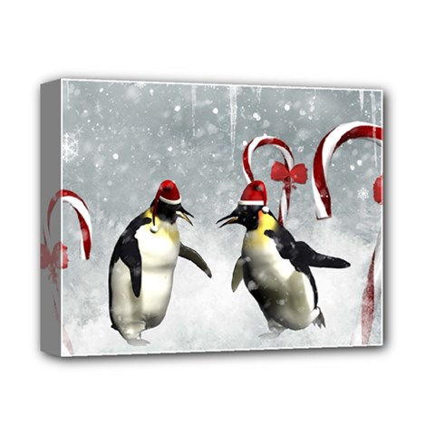 Funny Penguin In A Winter Landscape Deluxe Canvas 14  X 11  (stretched) by FantasyWorld7