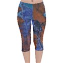 Grunge Colorful Abstract Texture Print Velvet Capri Leggings  View1