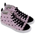 Gadsden Flag Don t tread on me Light Pink and Black Pattern with american stars Women s Mid-Top Canvas Sneakers View3