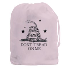 Gadsden Flag Don t Tread On Me Light Pink And Black Pattern With American Stars Drawstring Pouch (3xl) by snek