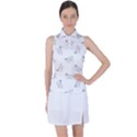 Messy Life Phrase Motif Typographic Pattern Women’s Sleeveless Polo View1