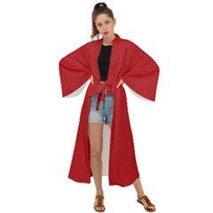 Red Christmas Elf Funny Realistic Costume Maxi Kimono by snek