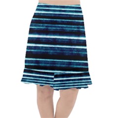 Bandes Peinture Bleu Profond Fishtail Chiffon Skirt by kcreatif